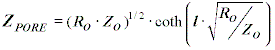 de Levie equation for Zpore